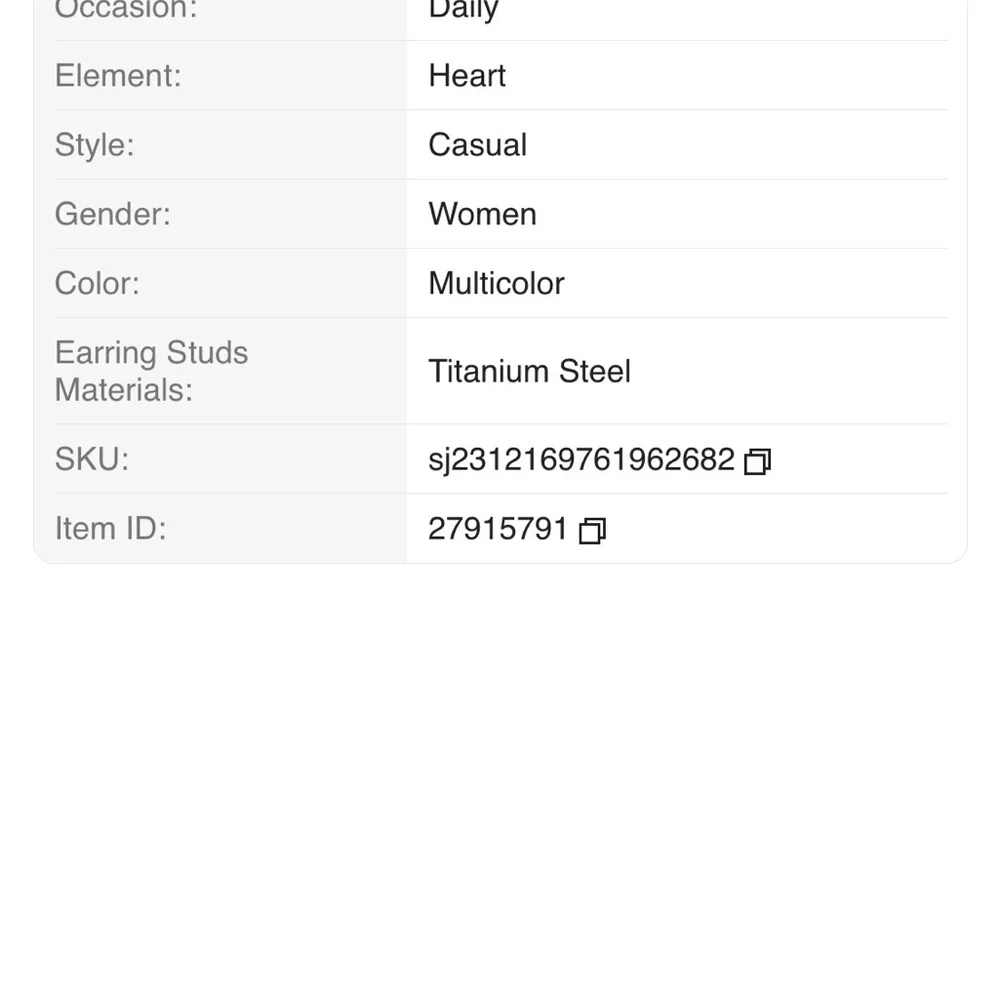 Heart Drop Earrings in Pink, Black, and White - Picture 5 of 5